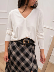 Maglia scollo a v panna spalla imbottita - Vicolo