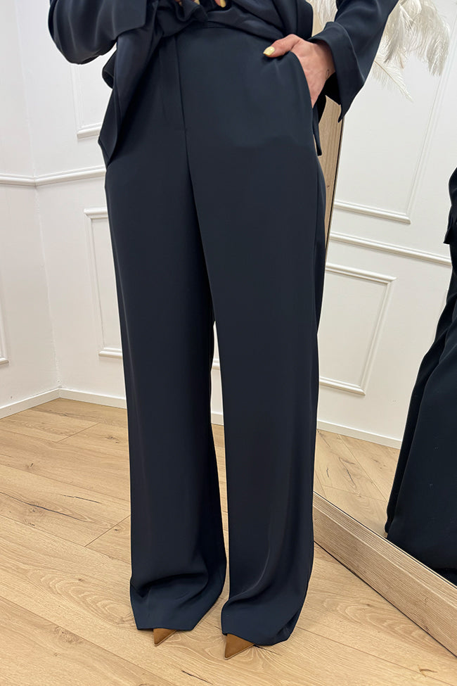 Pantaloni blu in cady con elastico - Dixie