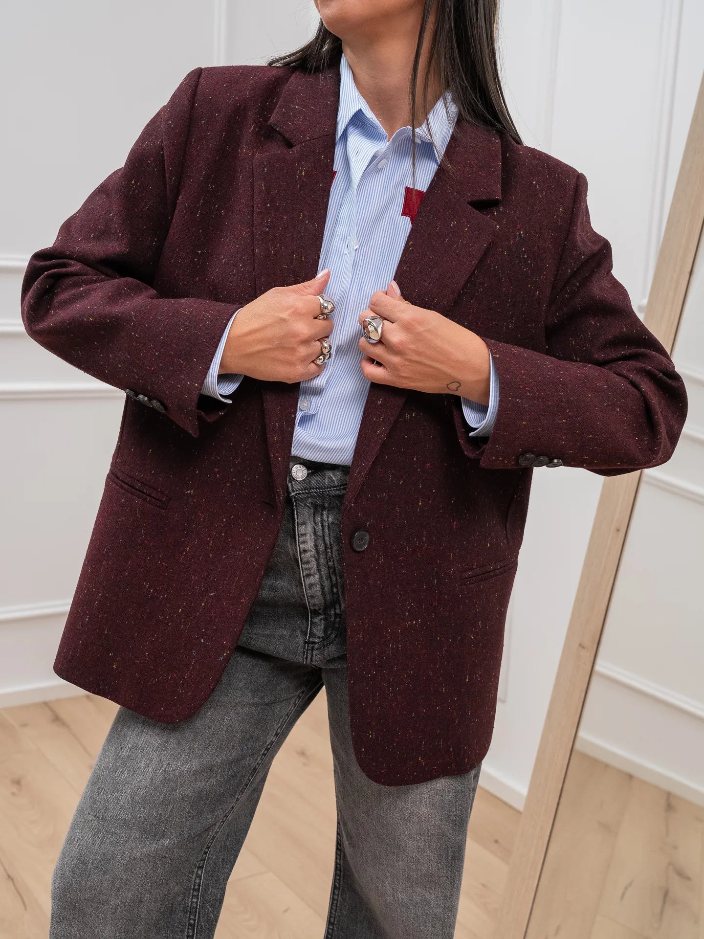 Giacca bordeaux bottonata ad un bottone - Vicolo