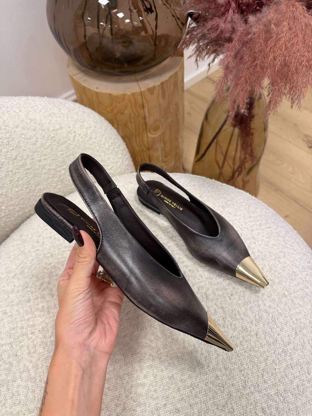 Ballerine slingback con punta metallica - Divine Follie