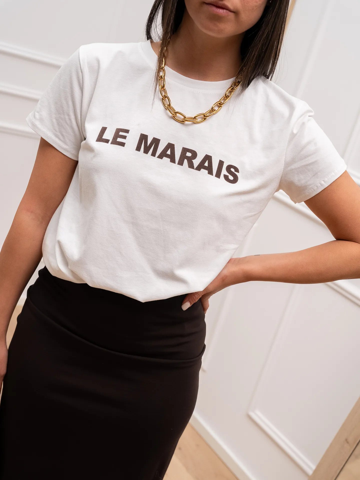 T shirt Le Marais floccata moro - Vicolo