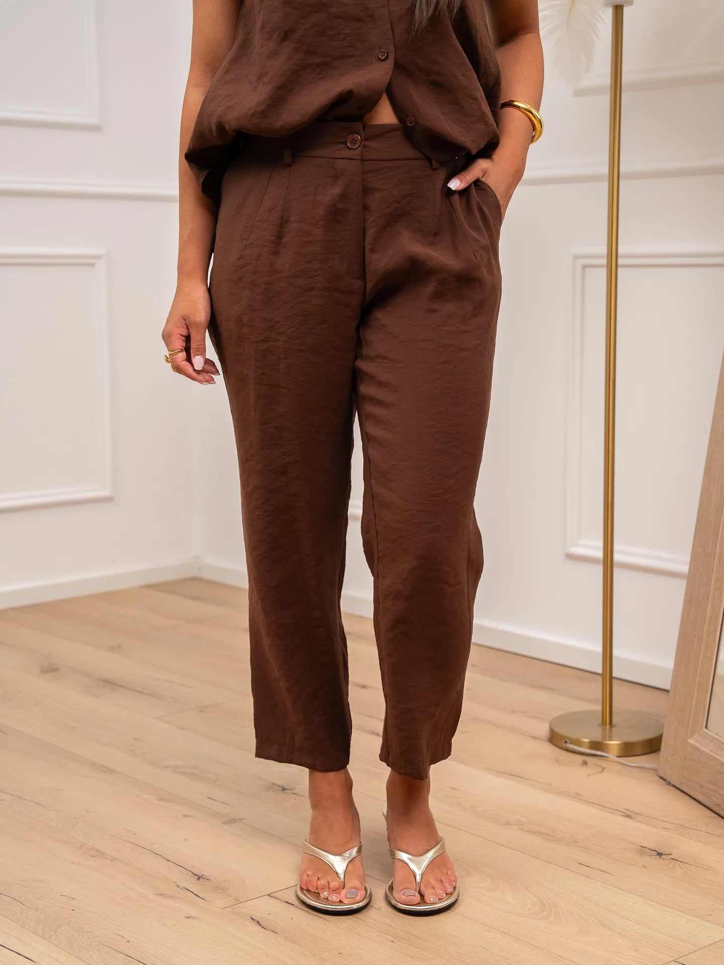 Pantaloni cioccolato basic in modal - HaveOne