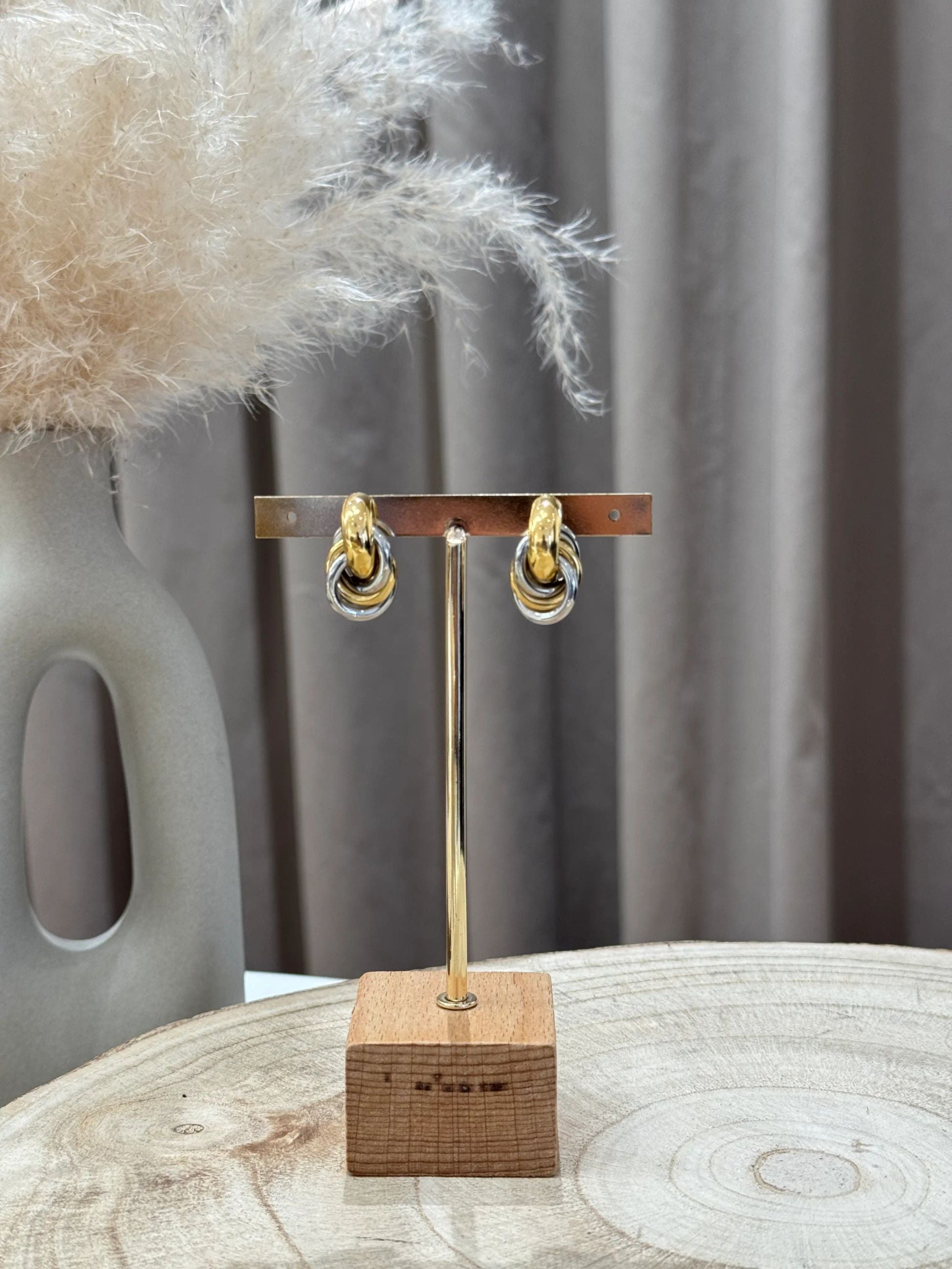 Orecchini nodo chic oro e argento - Calibro Shop