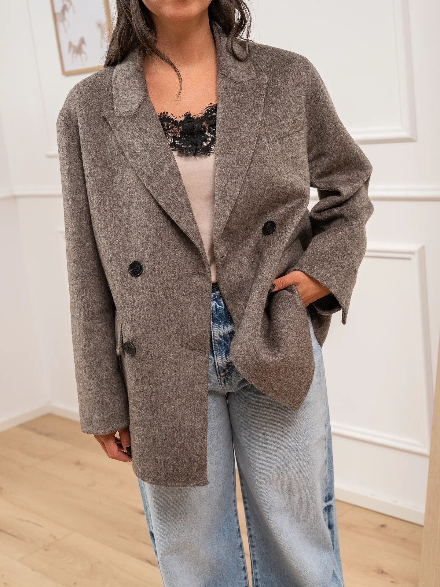 Cappotto corto fango doppiopetto - Vicolo