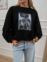 Felpa "Vanity" nera con stampa - Vicolo