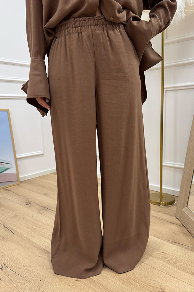 Pantaloni bruciato a palazzo con elastico - HaveOne
