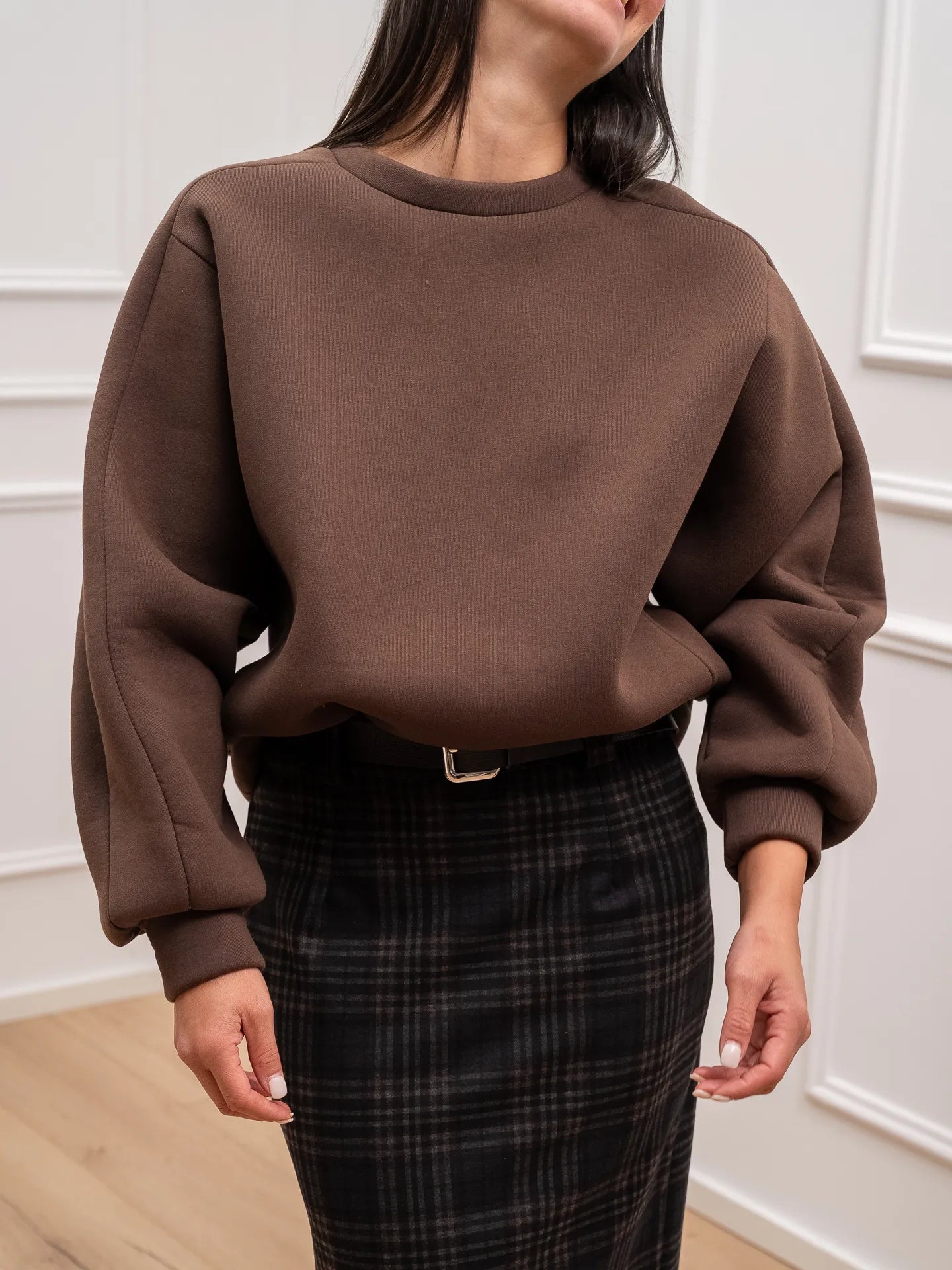 Felpa girocollo moro manica balloon - HaveOne