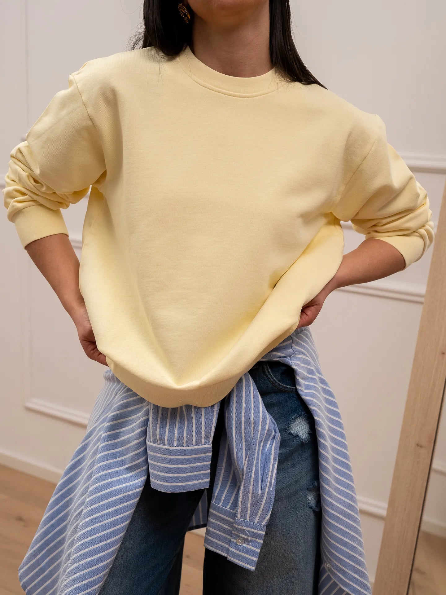 Felpa 8 basic giallino - Vicolo