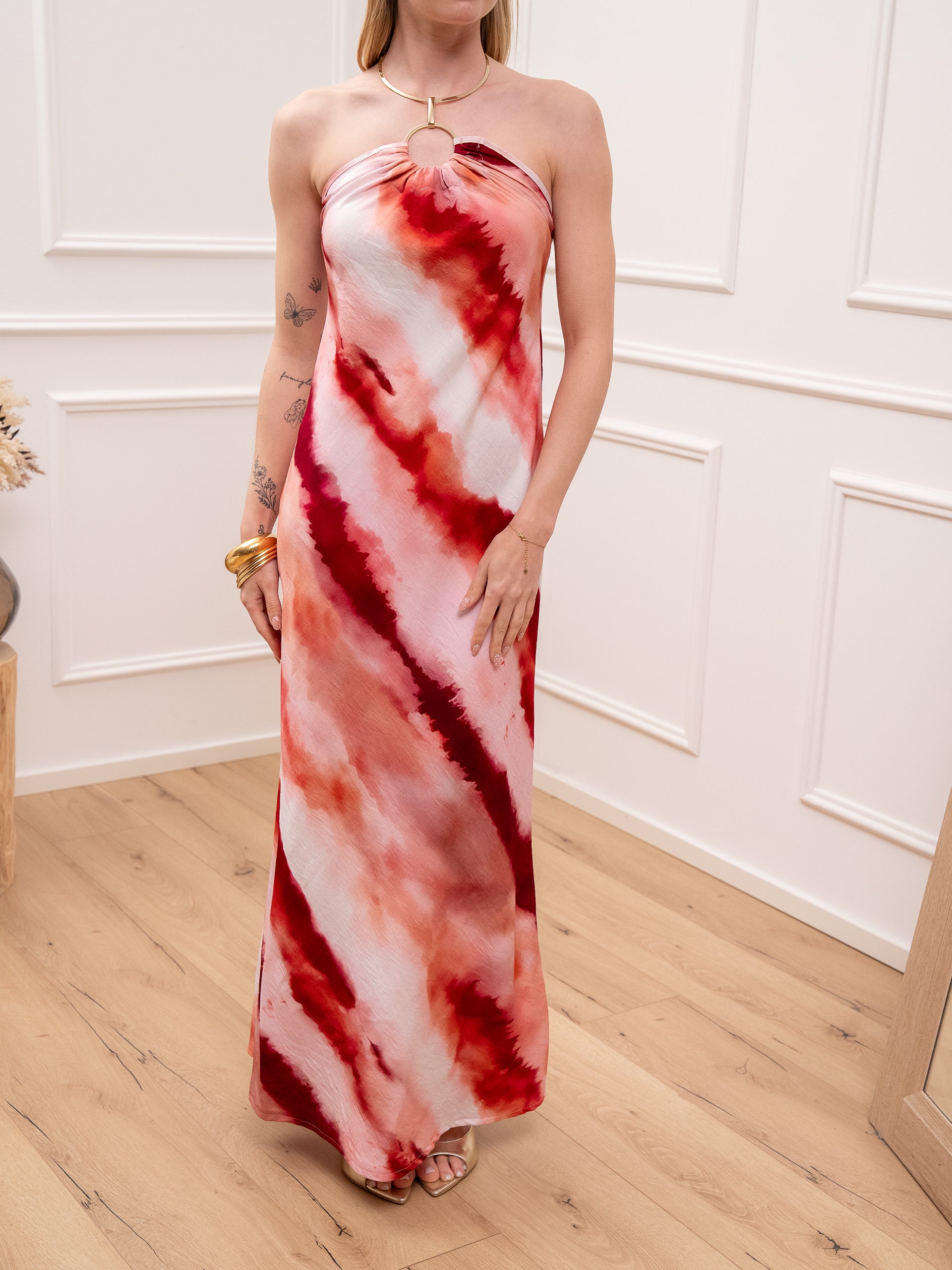 Vestito sfumato Siviglia con collana dorata - HaveOne