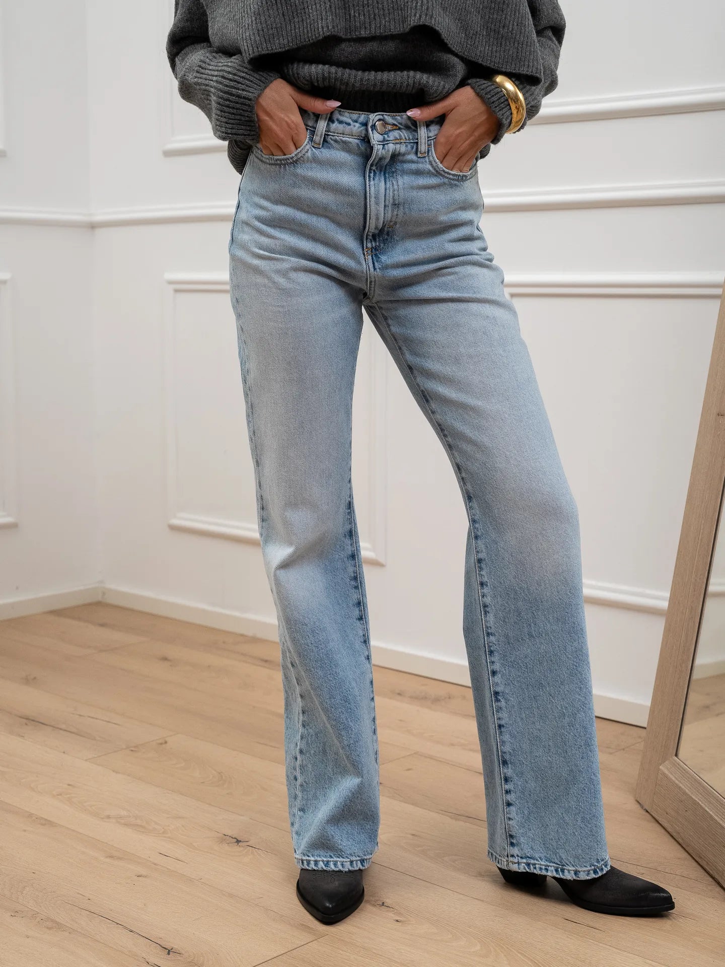 Jeans Blue bleched straight fit - Icon Denim