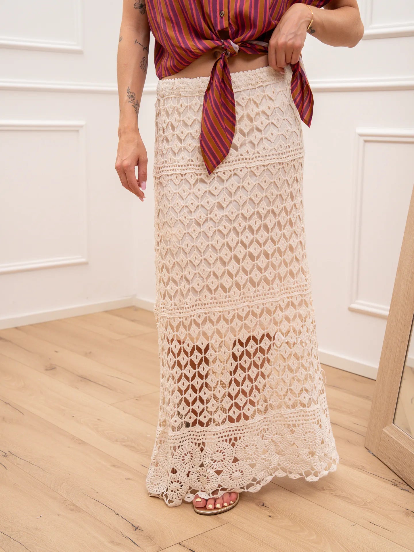 Gonna rete crochet naturale - HaveOne