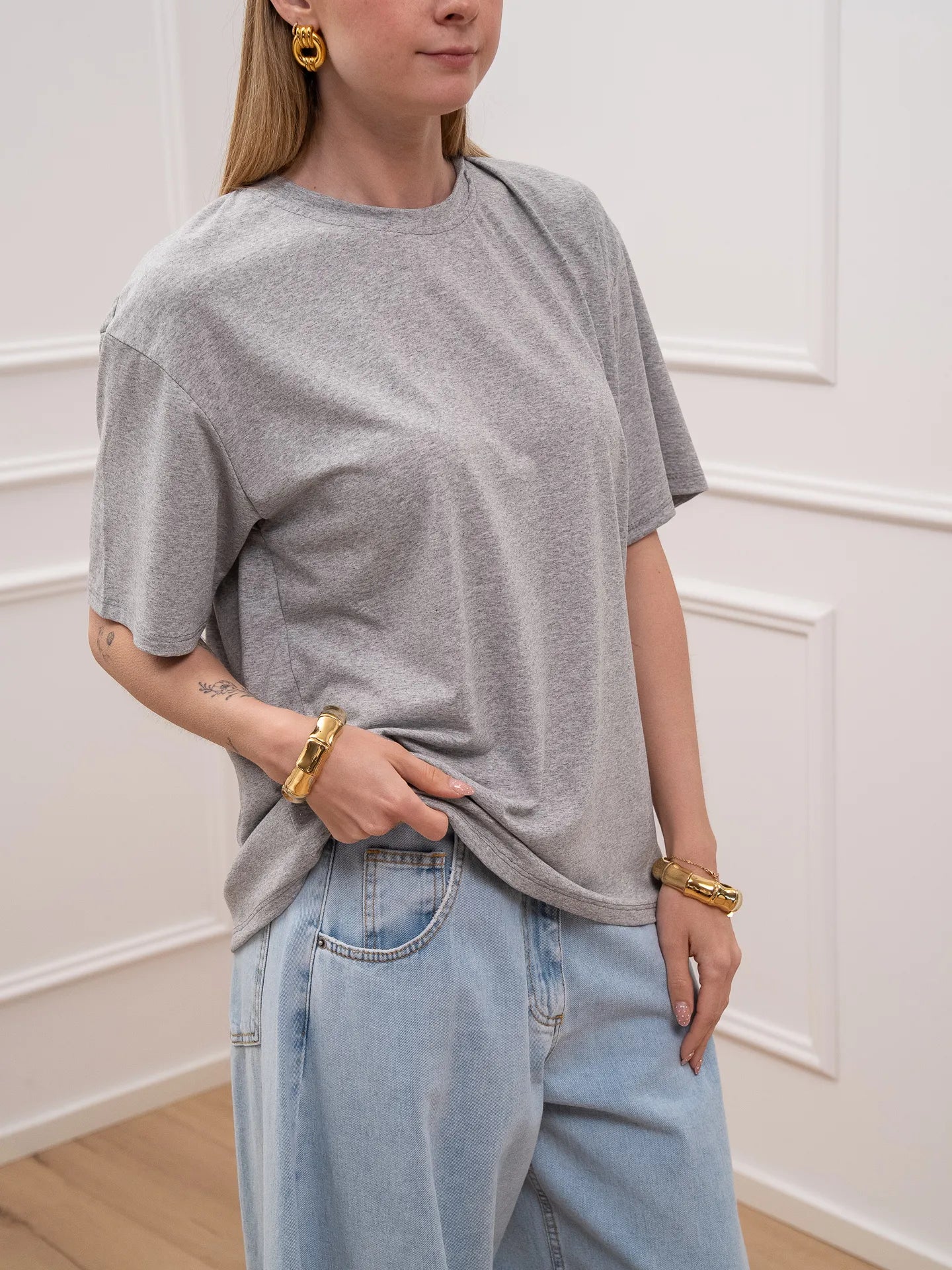 T shirt evergreen grigia oversize - Crispy