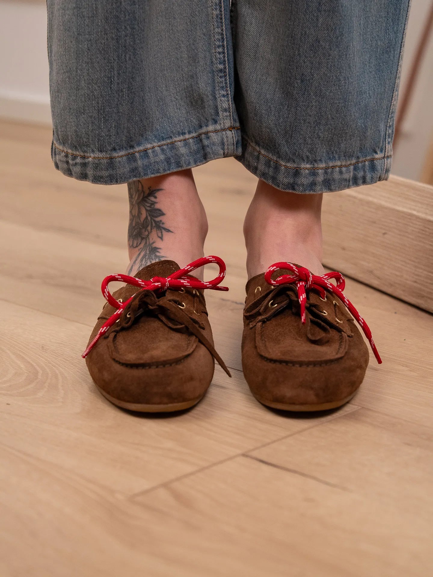 Mocassino sabot scamosciato cognac - Ovyè