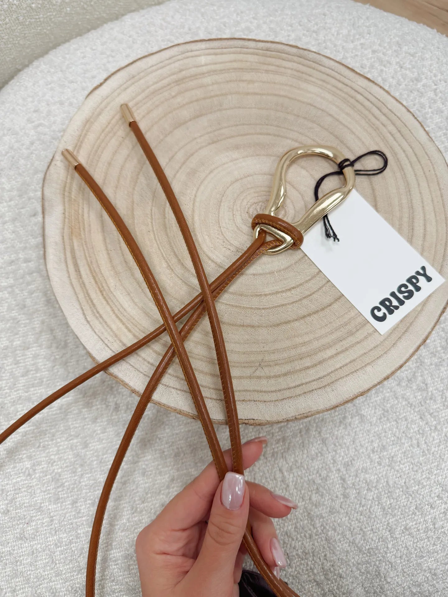 Cintura doppia cuoio con fibbia dorata - Calibro Shop