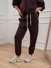 Pantaloni vinaccia basic con molla - Vicolo