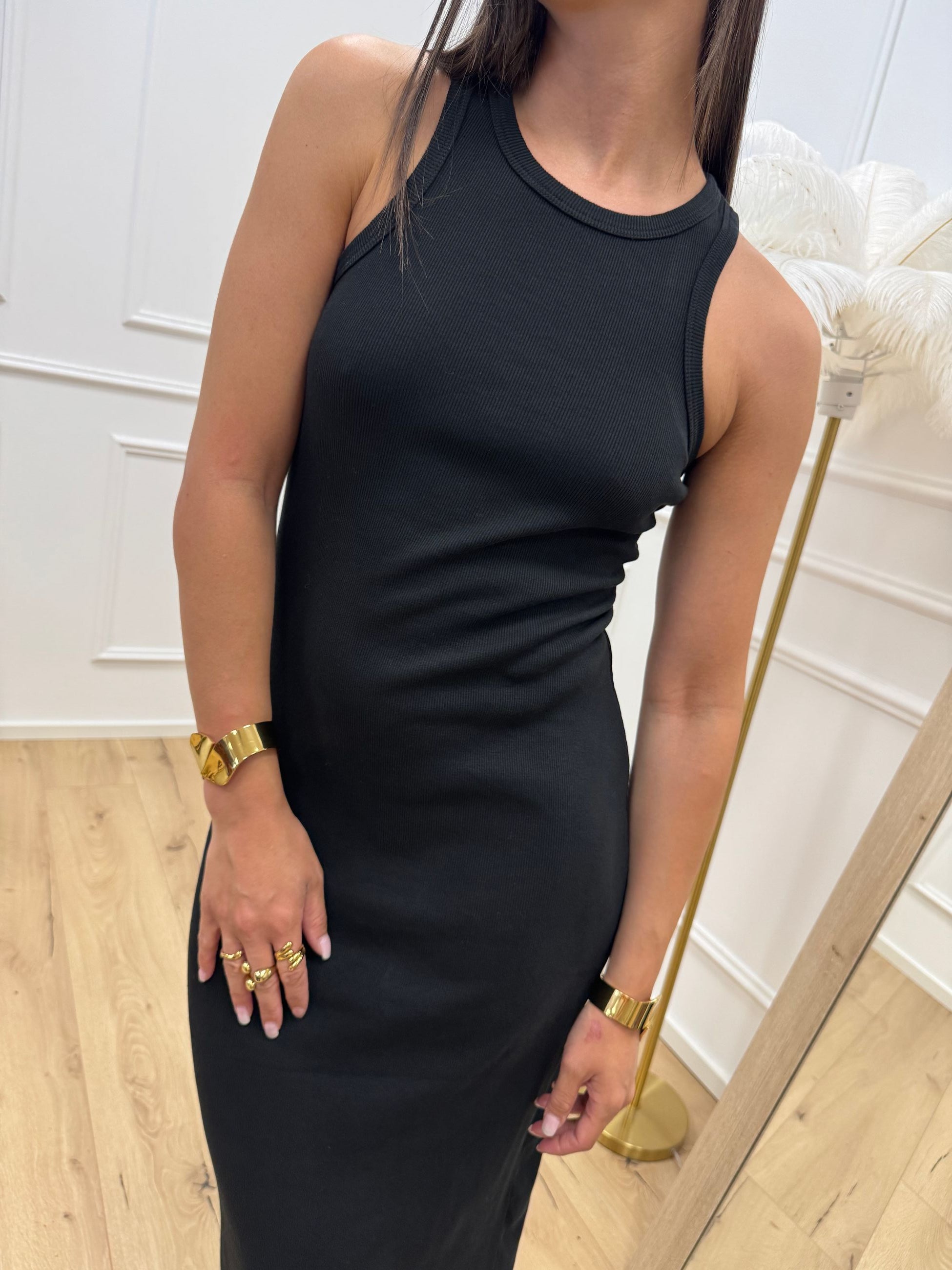 Vestito vogatore a costine nero - HaveOne