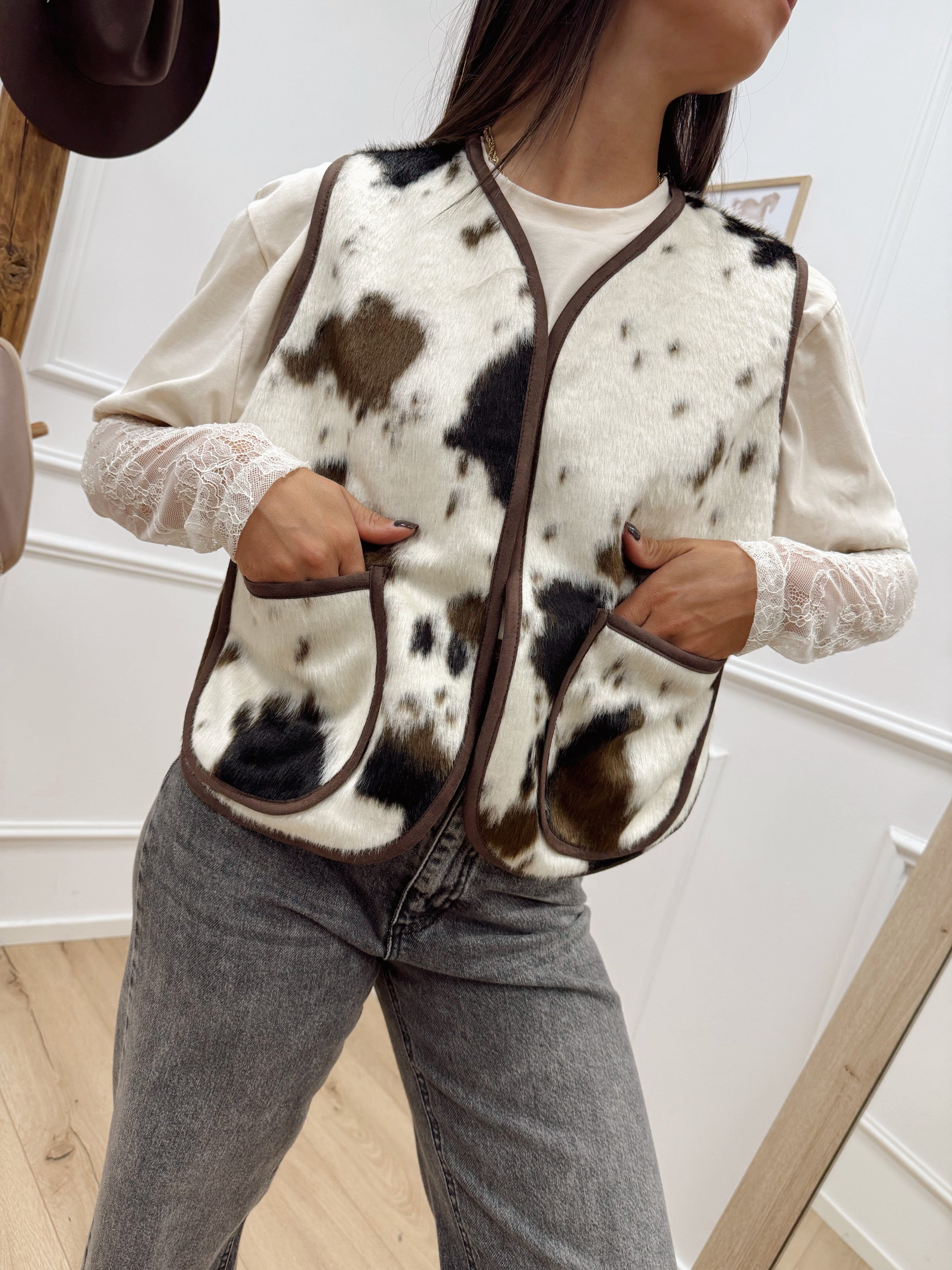 Gilet in cavallino cow - Dixie