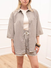 Camicia Mimì vichy moka - Vicolo