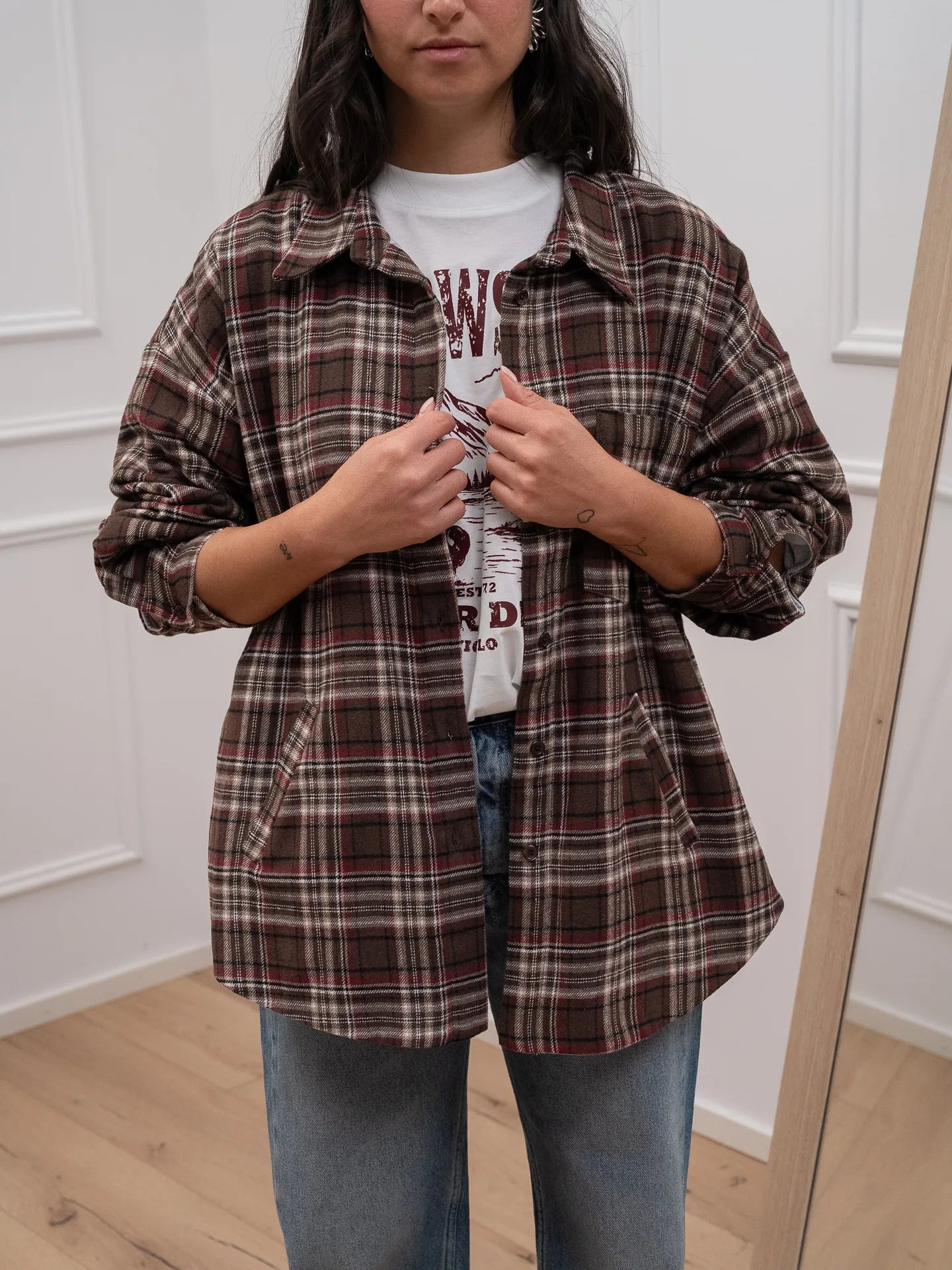 Giacca camicia in flanella bordeaux - Dixie