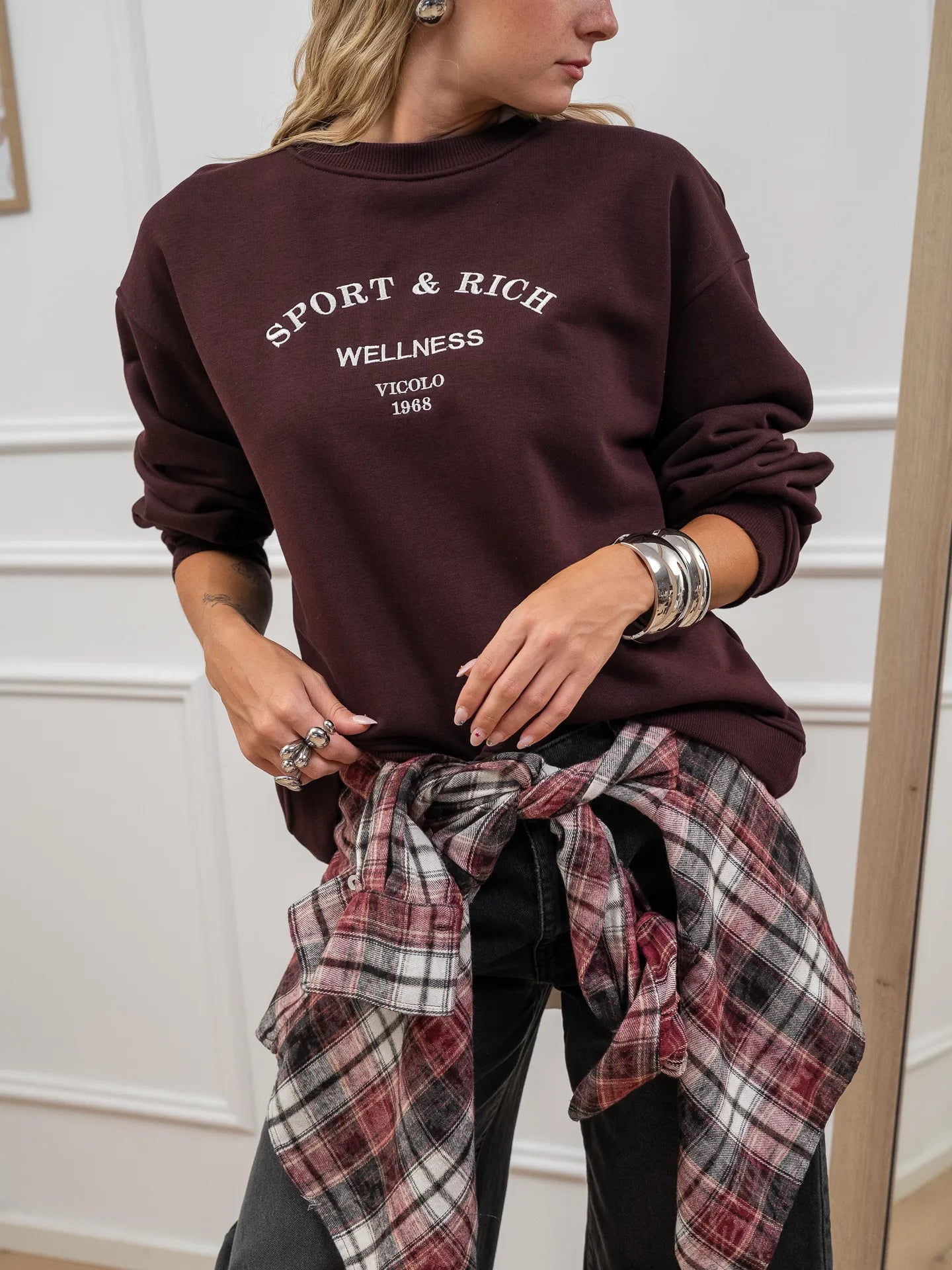 Felpa "Sport & Rich" vinaccia - Vicolo