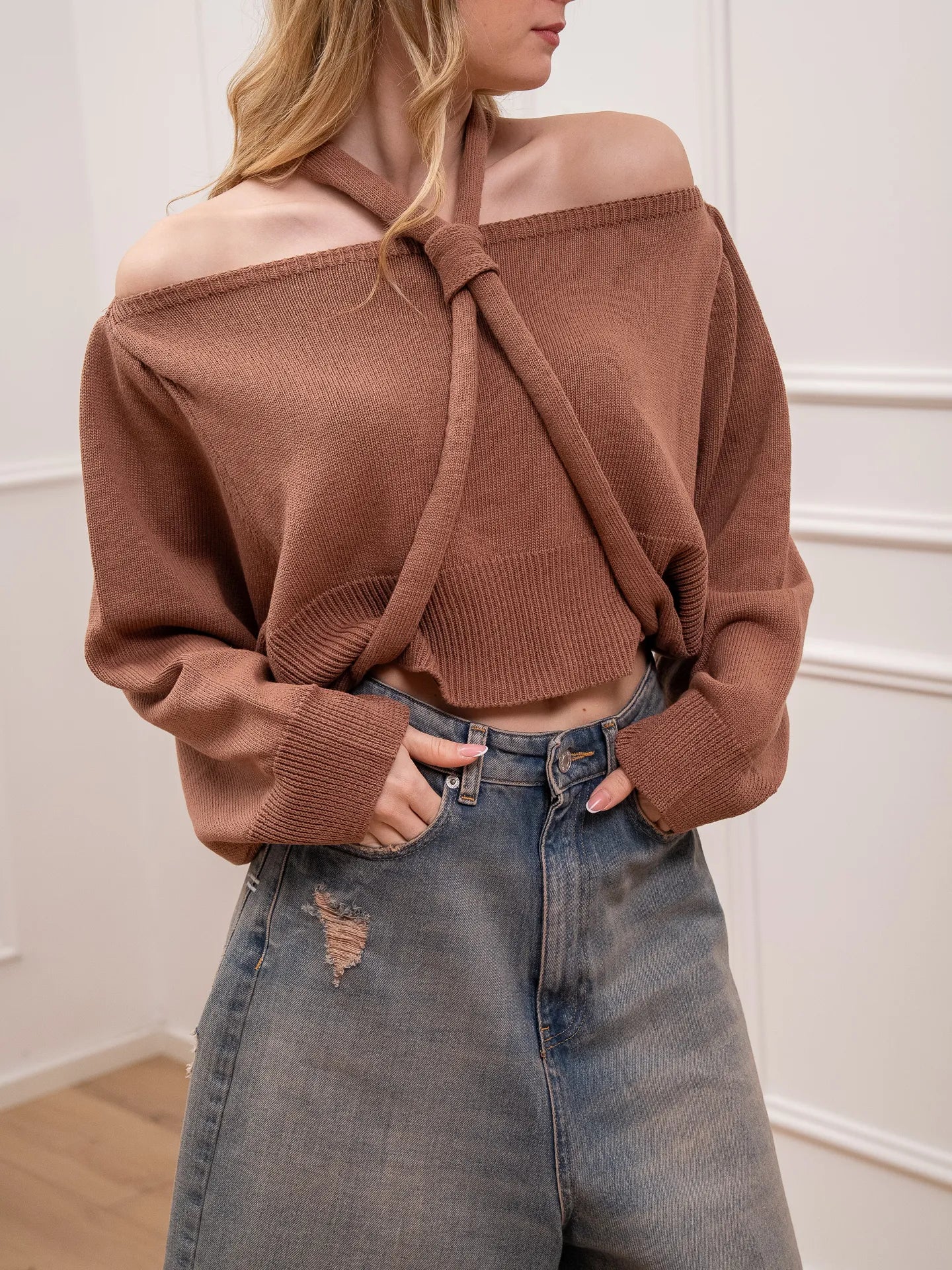 Maglia scollo a barca phard con nodo - HaveOne