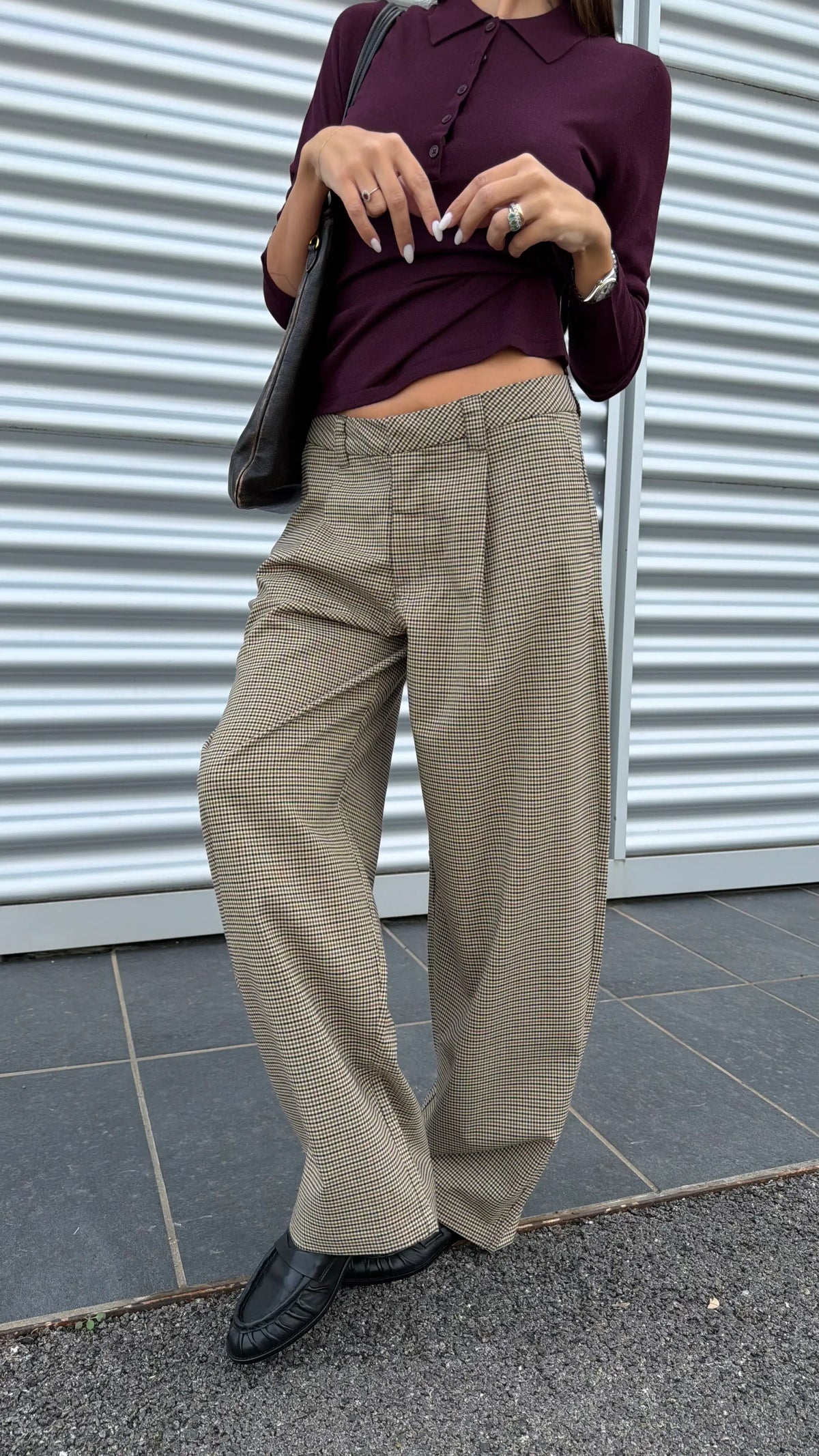 Pantaloni Alice quadro con pinces - JJXX