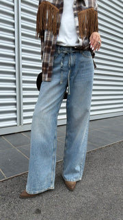 Jeans Tokyo lavaggio chiaro con cintura - JJXX