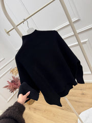 Maglia dolcevita nera in 100% lana