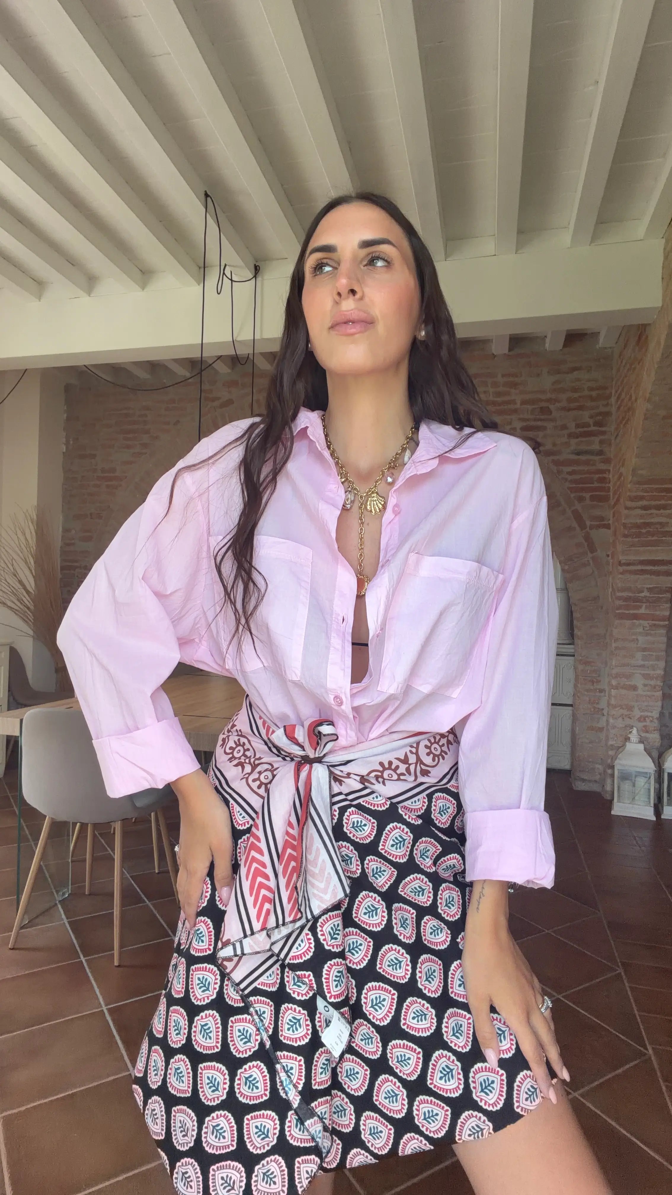 Camicia Essential rosa doppia tasca - HaveOne