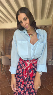 Camicia Essential celeste doppia tasca - HaveOne