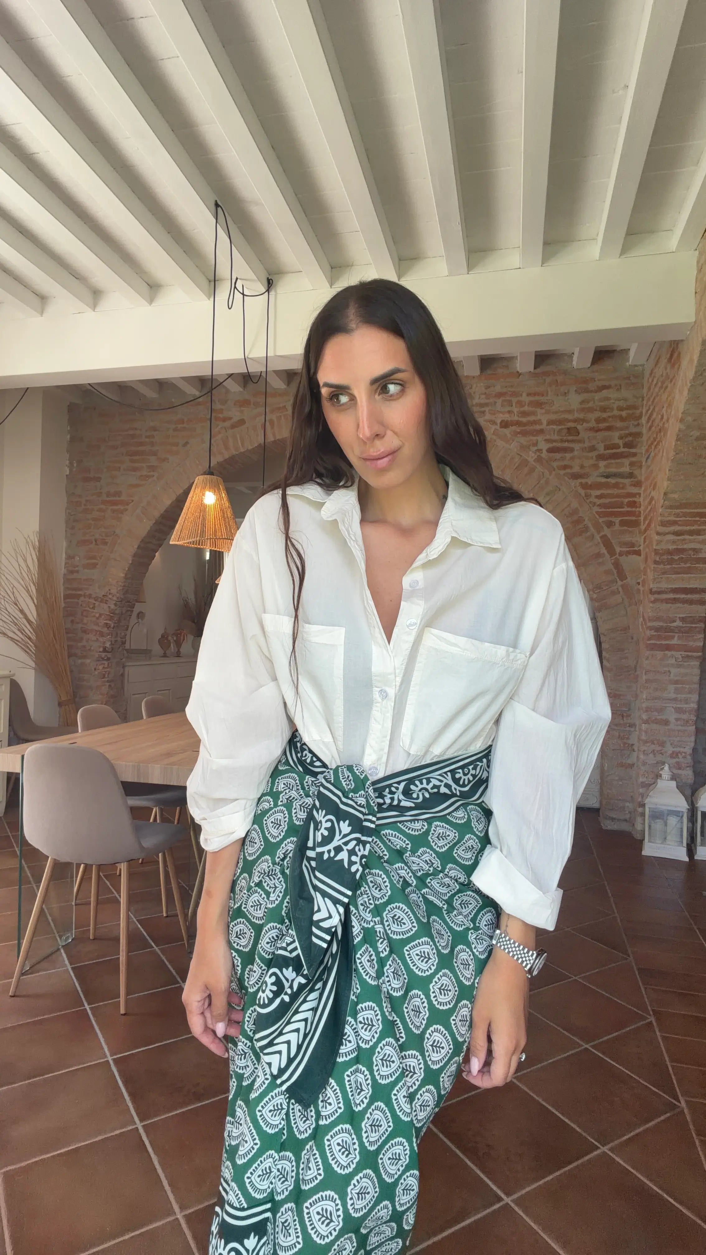 Pareo Gipsy fantasia etnica verde - HaveOne