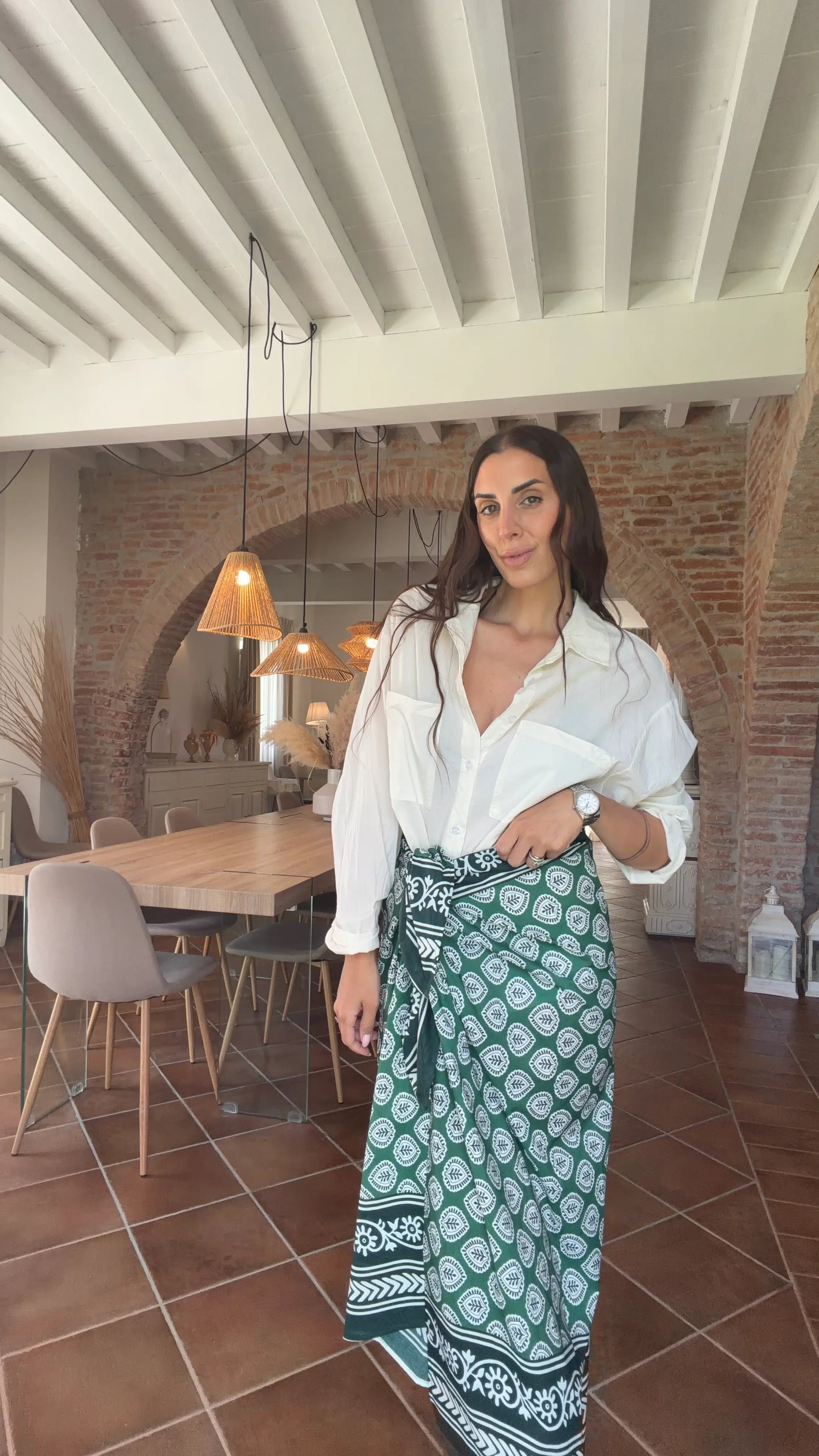 Pareo Gipsy fantasia etnica verde - HaveOne