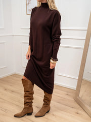 Vestito lupetto mogano in viscosa - Kontatto