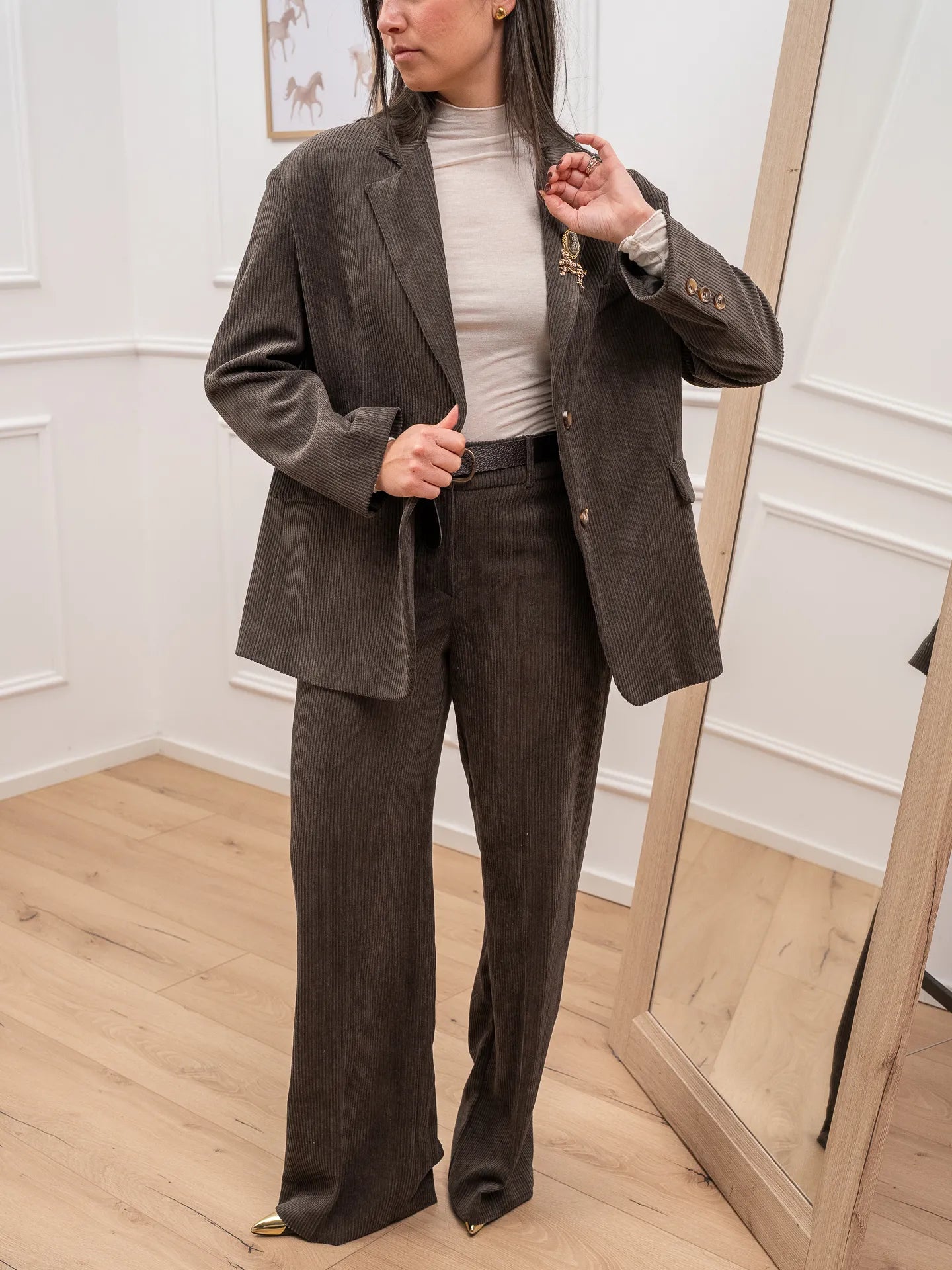 Pantaloni a coste di velluto moro - HaveOne