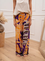 Pantaloni Parodi viola e giallo - Vicolo