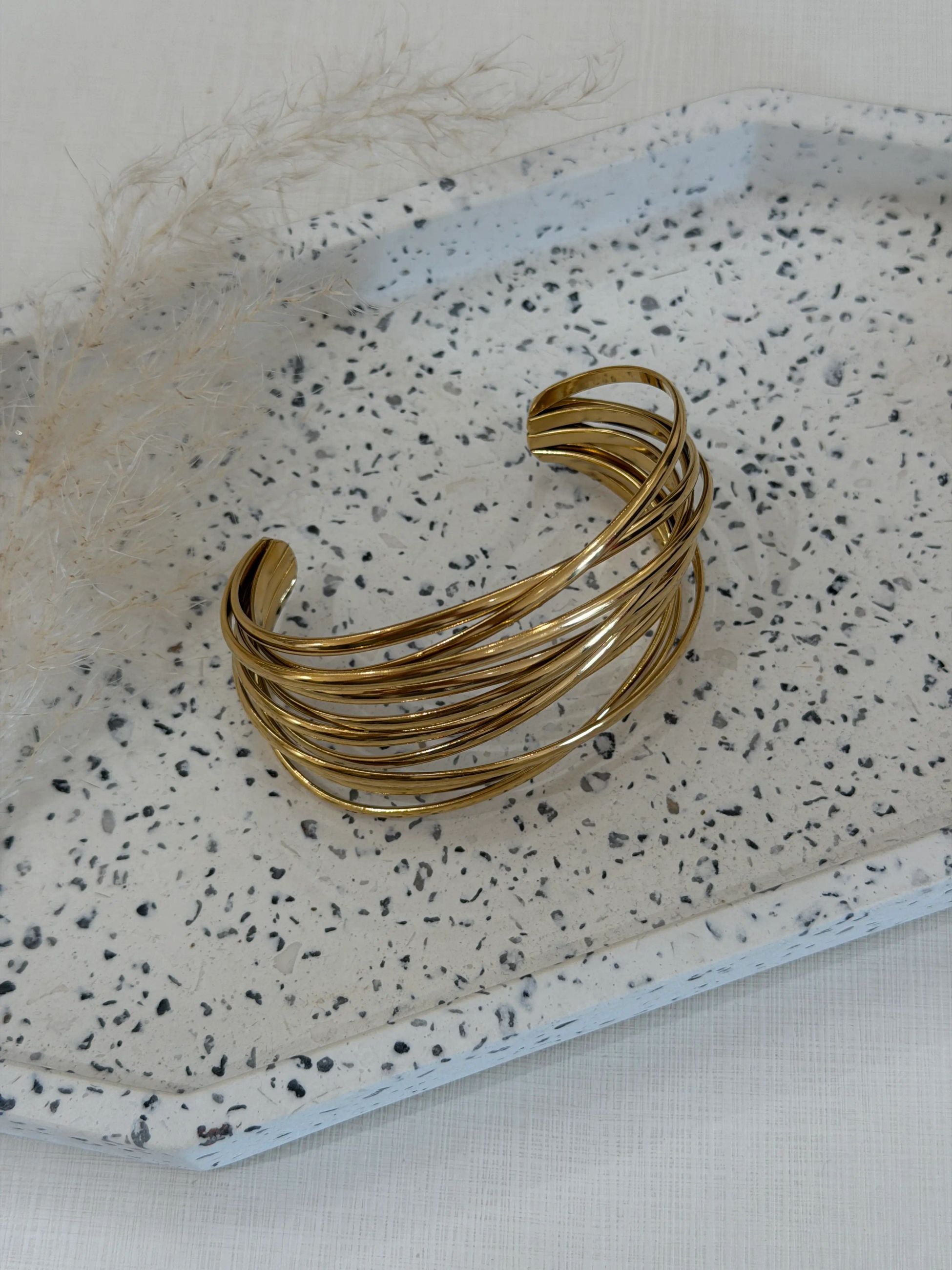 Bracciale rigido multi linee oro - Calibro Shop