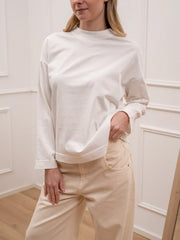 T shirt basic panna bordi spessi - HaveOne