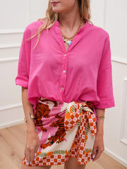 Camicia in voile di cotone fucsia - HaveOne