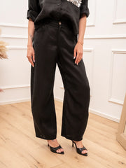 Pantaloni Dreamer neri in lino - Tensione In