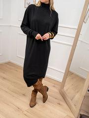 Vestito lupetto nero in viscosa - Kontatto