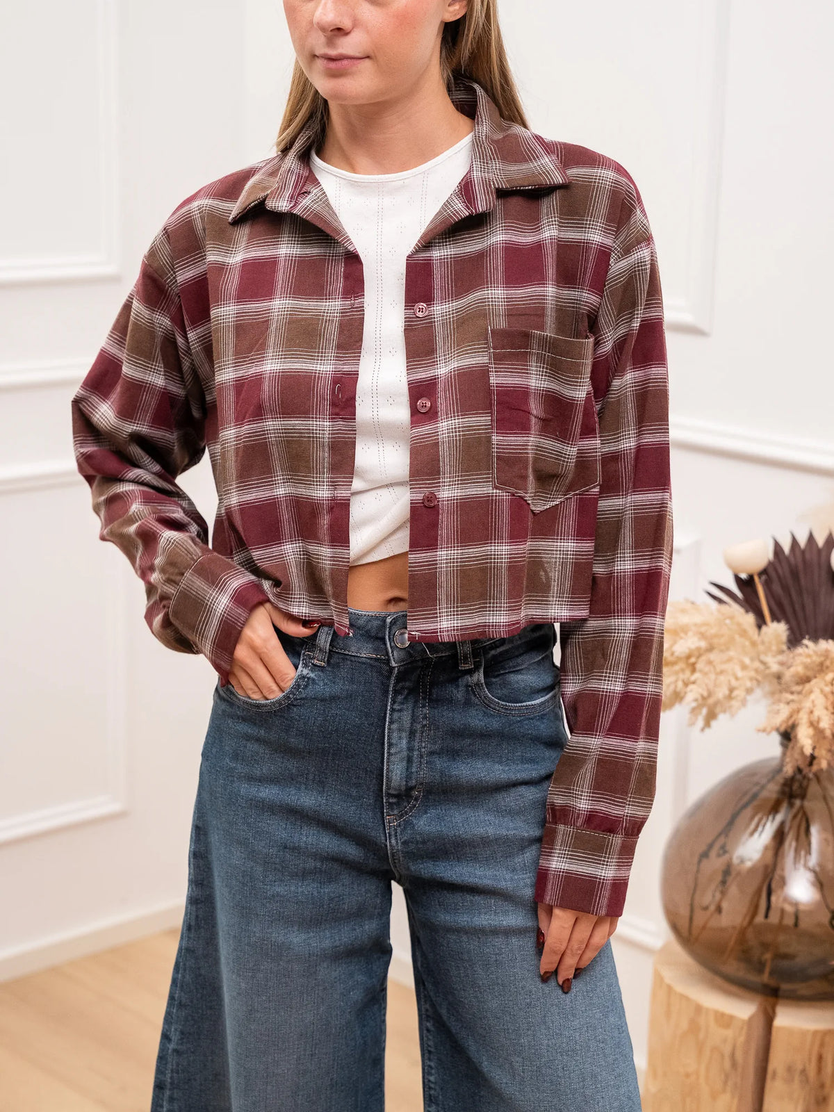 Camicia cropped Belluno check - Crispy