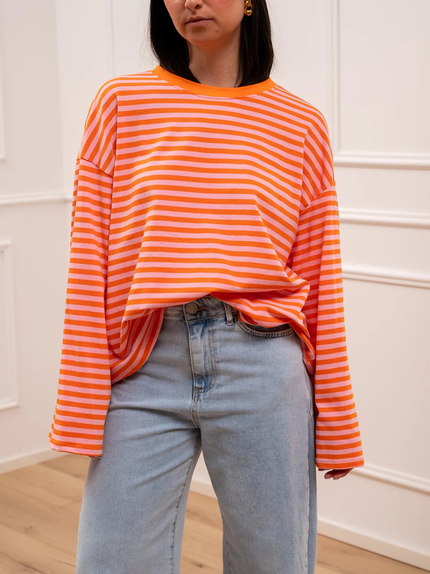 T shirt Stripe rosa e arancio - Crispy