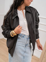 Bomber over in vera pelle moro - Vicolo