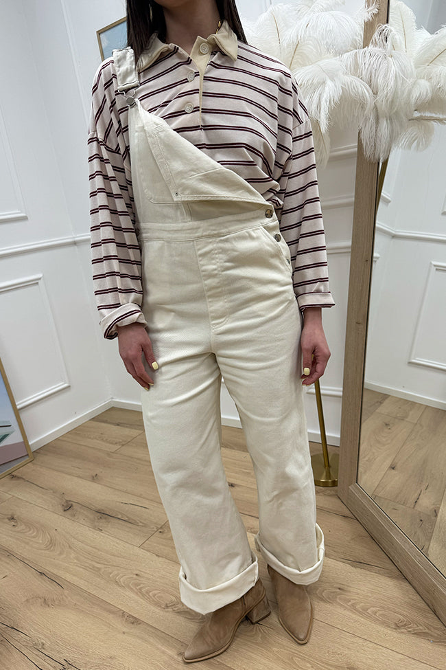 Salopette crema in cotone - Vicolo