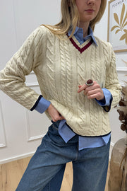 Maglia a losanghe burro "Gucci Inspo" - Vicolo