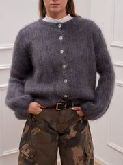 Cardigan maniche fondo balloon misto mohair - Philia Loft
