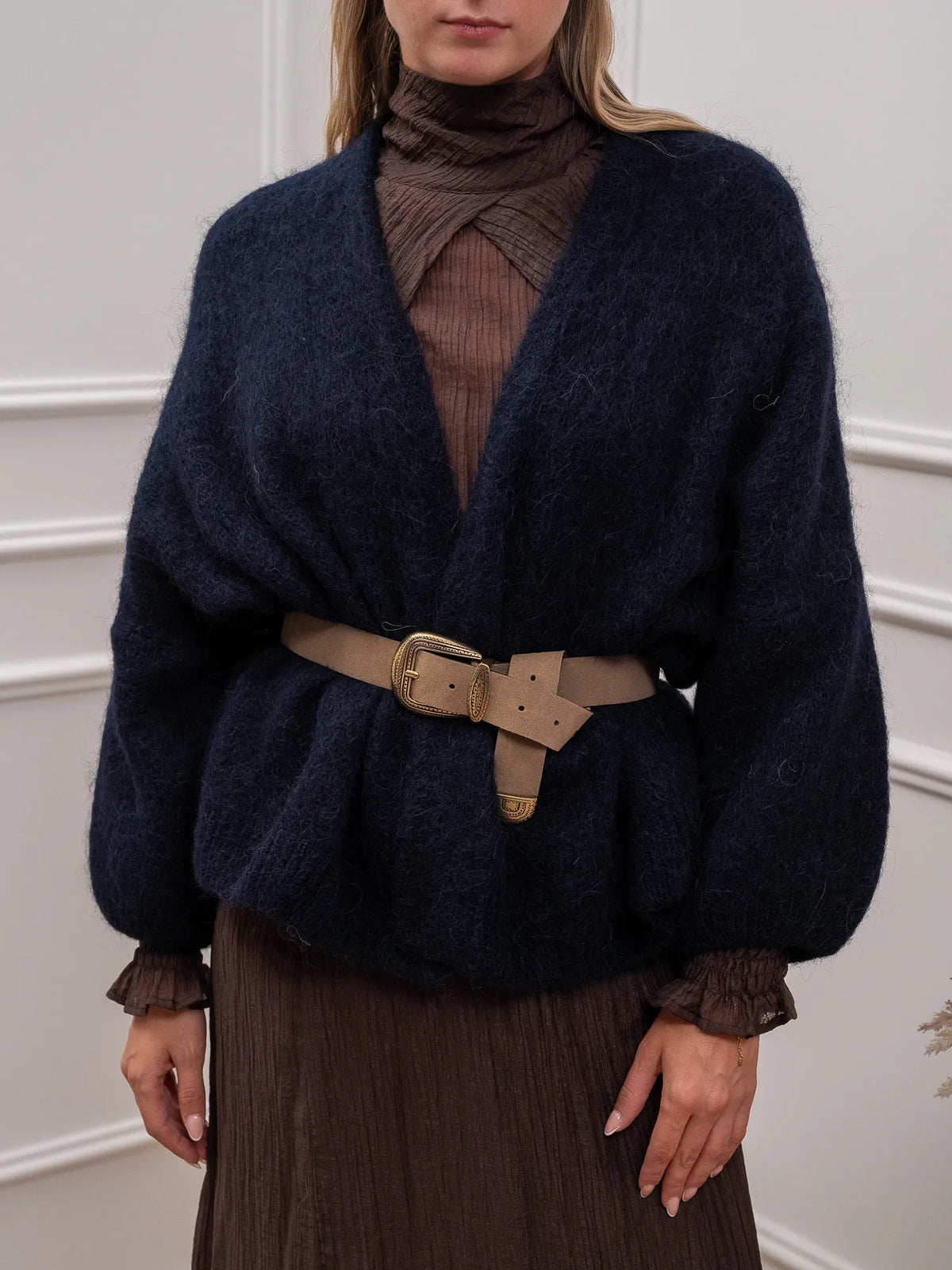 Cardigan sciallato misto alpaca - Philia Loft