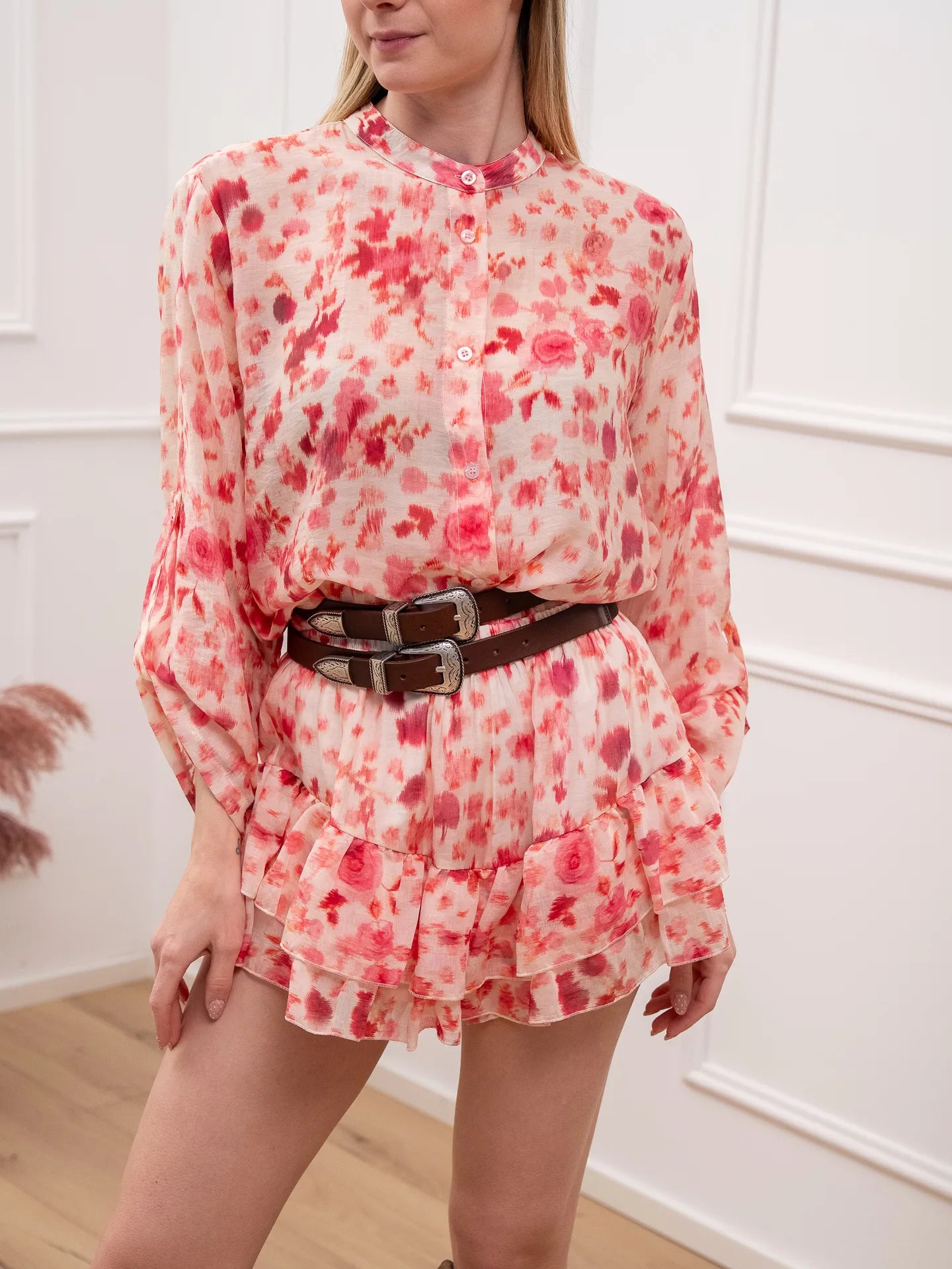 Camicia water color fucsia in lyocell - HaveOne