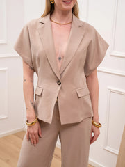 Giacca Adele avvitata beige ad un bottone - Kontatto