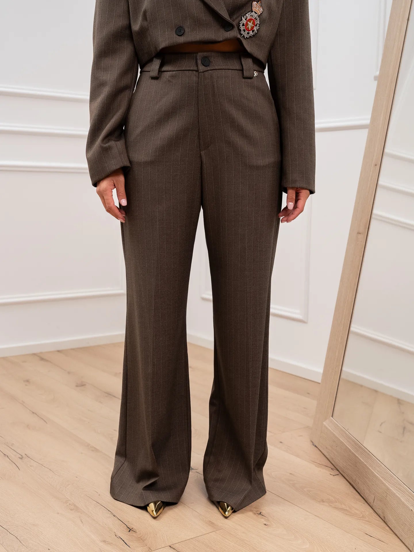 Pantaloni riga celeste a palazzo - Philia Loft